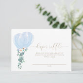 Blauwe ballon luiers winactie ticketkaart kaart (Staand voorkant)