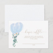 Blauwe ballon luiers winactie ticketkaart kaart (Voorkant / Achterkant)