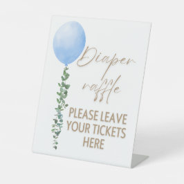 Blauwe Ballon Waterverf Jongen Baby shower Pedesta Reclamebord Met Voetstuk