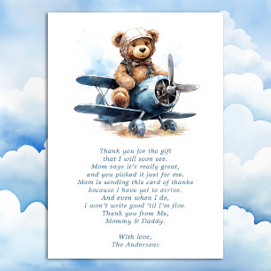 Blauwe Ballonnen Aquarel Jongen Baby Shower Dank J Bedankkaart