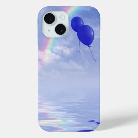 Blauwe ballonnen Case-Mate iPhone case (Achterkant)