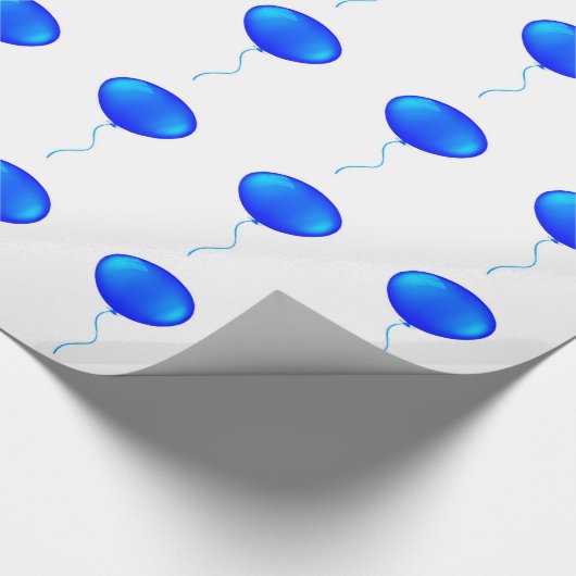 Blauwe ballonnen die papier verpakken (Hoek)