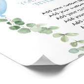 Blauwe ballonnen groen aangepaste teken maken uw e poster (Hoek)