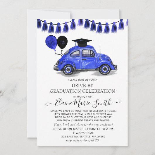 blauwe ballonnen op Afstuderen Kaart (Voorkant)