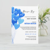 Blauwe ballonnen op Baby Kaart (Staand voorkant)