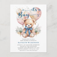 Blauwe ballonnen Teddy Bear Leuk Jongen Baby showe