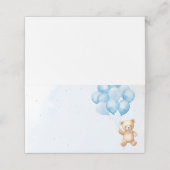 Blauwe ballonnen teddybeer baby shower (Buitenkant ongevouwen)