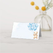 Blauwe ballonnen teddybeer baby shower (Voorkant)