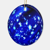 Blauwe balsterren keramisch ornament (Links)