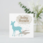 Blauwe Bambi Baby shower Kaart (Staand voorkant)
