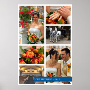 Blauwe band 6 multi-foto collage herinneringen poster