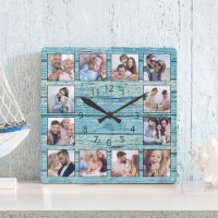 Blauwe band driftwood planken rotsvast