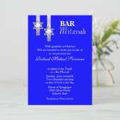 Blauwe bar mitzvah kaart (Staand voorkant)