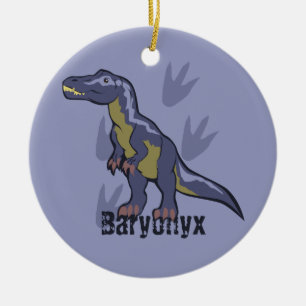 Blauwe Baryonyx Keramisch Ornament