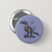 Blauwe Baryonyx Ronde Button 5,7 Cm (Voorkant /achterkant)