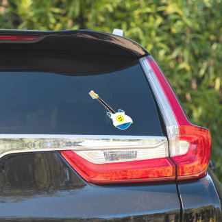 Blauwe Bas met een Happy Face-shirtsticker Sticker