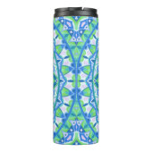 Blauwe basis Mandala Thermosbeker (Achterkant)