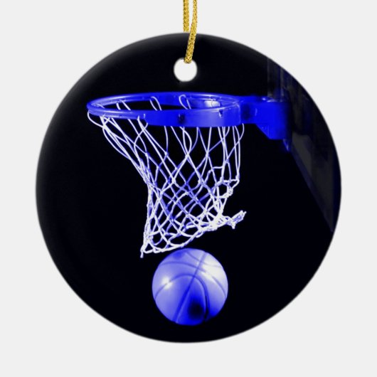 Blauwe Basketbal Kerstmis Ornamenten (Voorkant)