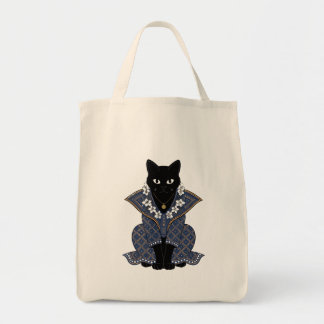 Blauwe Batik Kat Koningin Tote Tas