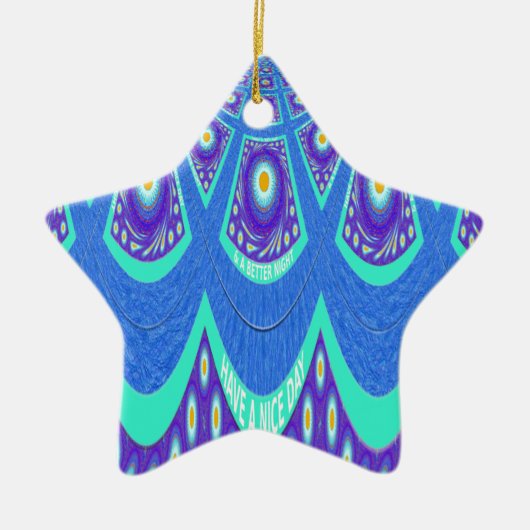 Blauwe batik keramisch ornament (Voorkant)