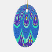 Blauwe batik keramisch ornament (Rechts)