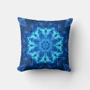 Blauwe batik kussen