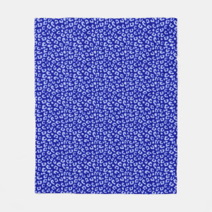 Blauwe Batik Luipaard - fleece deken