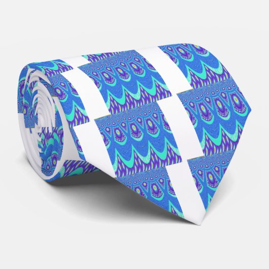 Blauwe batik stropdas (Opgerold)