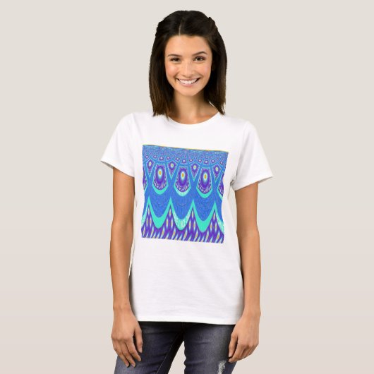 Blauwe batik t-shirt (Voorkant volledig)