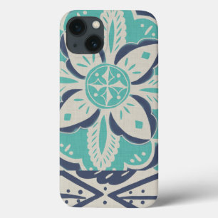 Blauwe batiktegel IV iPhone 13 Hoesje