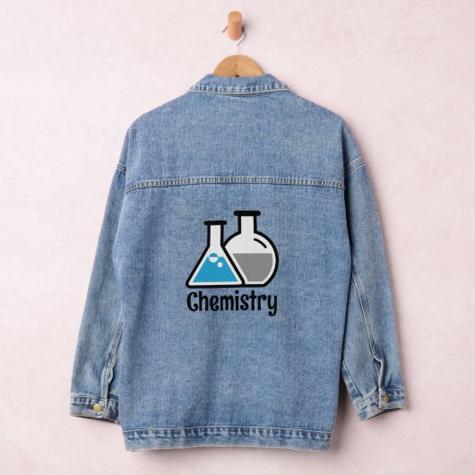 Blauwe Beakers Design Denim Jas Denim Jacket (Hangar)