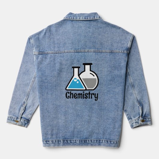 Blauwe Beakers Design Denim Jas Jacket (Achterkant)