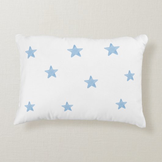 Blauwe Beer jongen met sterren Aangepaste naam Pil Accent Kussen (Achterkant)
