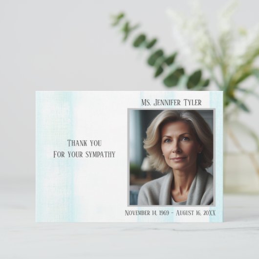 Blauwe begrafenis van familie bedankkaart (Staand voorkant)