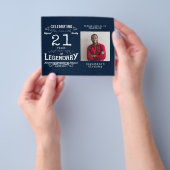 Blauwe begroting 21e uitnodiging van de verjaardag flyer (Hand)