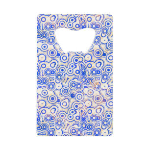 Blauwe belletjes met roze Abstract Kredietkaart Flessenopener