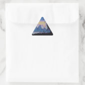Blauwe berg abstracte zonsondergang landschapskuns driehoek sticker (Tas)