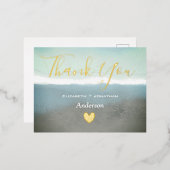 Blauwe bergen dank je goud folie uitnodiging briefkaart (Voorkant / Achterkant)