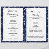 Blauwe bergen en naaldbomen gevouwen trouwprogramm (Achterkant)