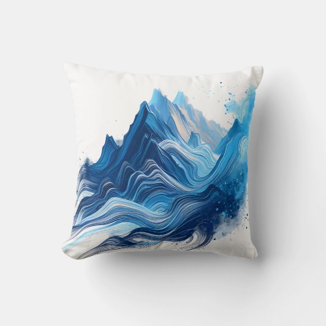 Blauwe bergen kussen (Voorkant)