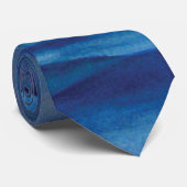 Blauwe bergen waterverf Stropdas landschapskunst (Opgerold)