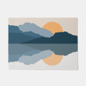 Blauwe bergen weerspiegeld in het meer deurmat (Voorkant)