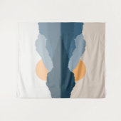 Blauwe bergen weerspiegeld in het meer wandkleed (Voorkant (horizontaal))