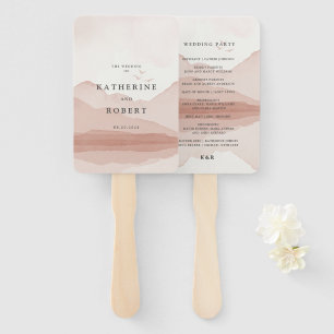 Blauwe Bergketen Trouwprogramma Hand Fan Handwaaier