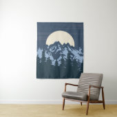 Blauwe berglandschap wandkleed (In situ)