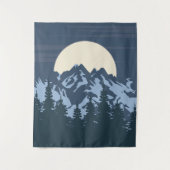 Blauwe berglandschap wandkleed (Voorkant)