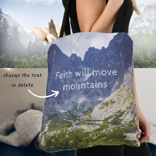 Blauwe bergtoppen en een vallei draagtas