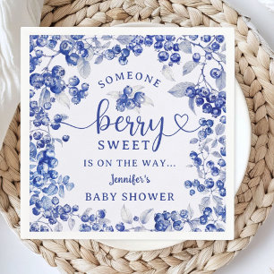 Blauwe Bes Baby Shower Toile De Jouy Papieren Serv Servet