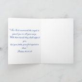 Blauwe Beschermengel Feestdagen Kaart (Binnen)