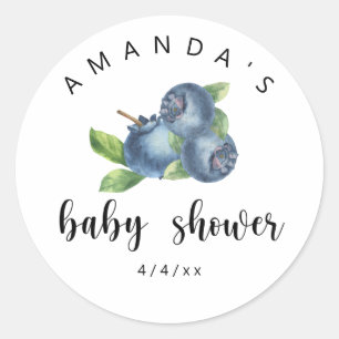 Blauwe bessen - Baby shower Ronde Sticker